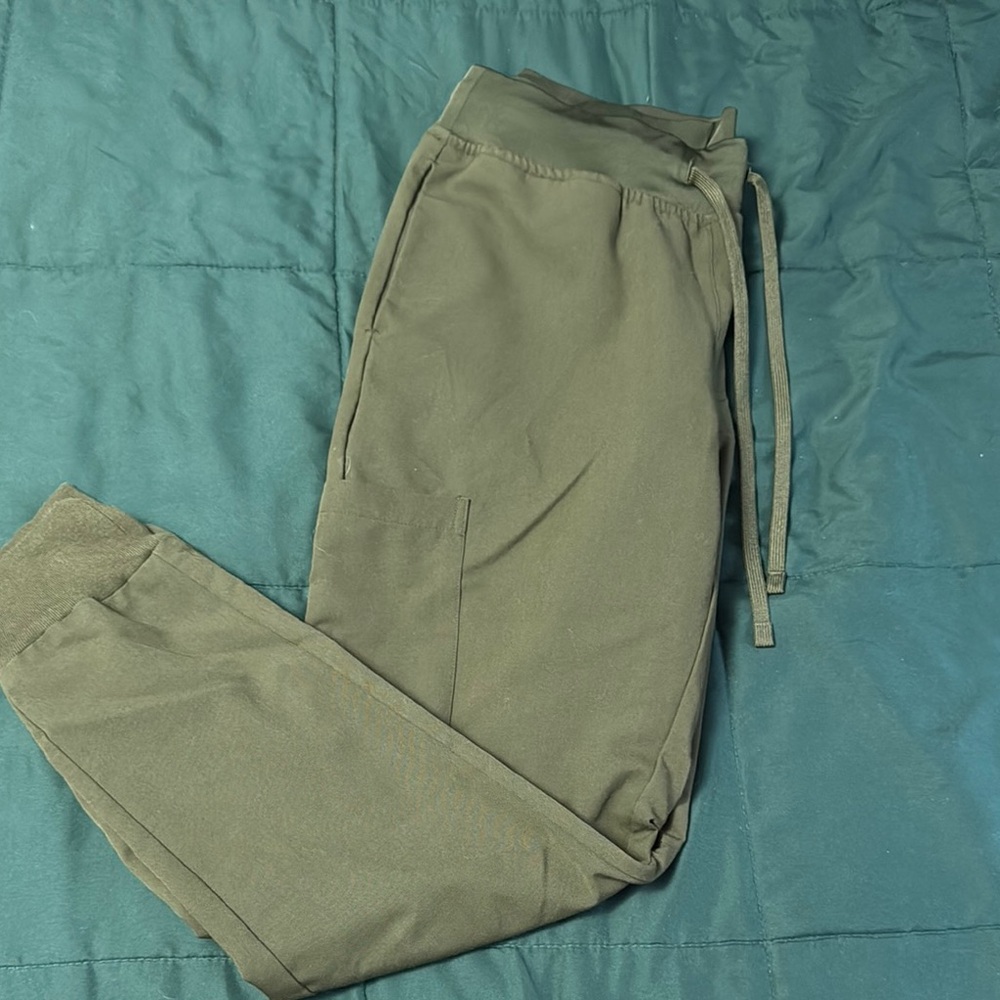 Mandala Olive Green Jogger Scrub Pants for Women